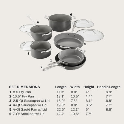All-Clad HA1 Ceramic Nonstick, 10-Piece Pots & Pans Set, Induction Ready | Complete Ceramic Nonstick Cookware Set, Scratch-Resistant Exterior, Superior Easy Organized Stacking, Oven Safe up to 450°2