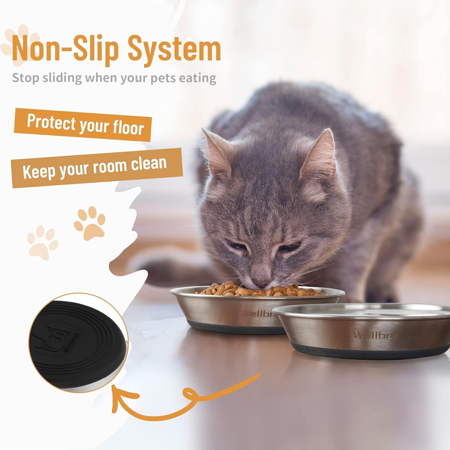 cat-bowls-2-pcs-stainless-steel-cat-bowls-for-food-and-water-whisker-fatigue-shallow-non-slip-dishes-plates-for-small-dog-puppies-cats