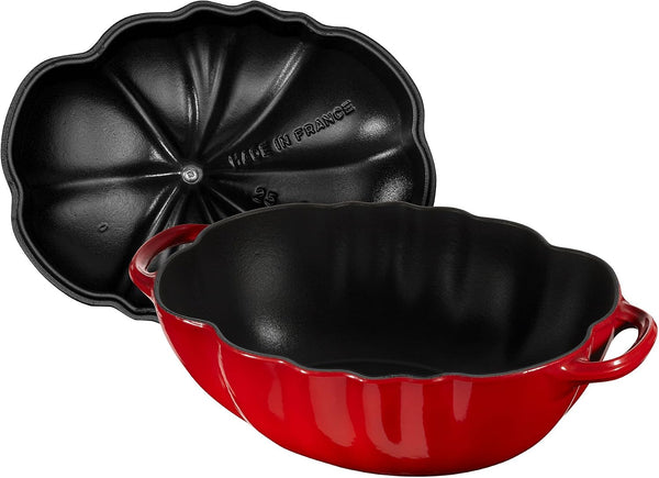 STAUB Cast Iron 3-Quart Tomato Cocotte, Dutch Oven, Made in France, Cherry8