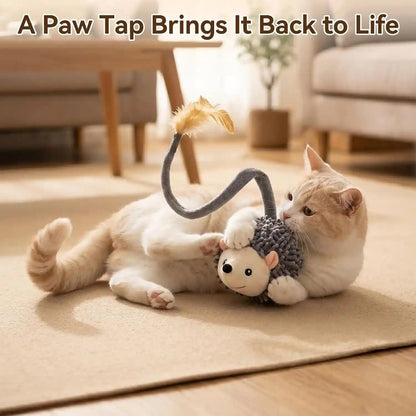 Migipaws Interactive Hedgehog Cat Toy 360° Rolling & Spin with Soft Plush Tail for Indoor Cats Smart Motion Sensor, Realistic Squeak, Rechargeable Plush Kitten Toy (Grey)4