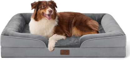 Bedsure Orthopedic Dog Beds Large Sized Dog - Washable Large Dog Cat Bed Waterproof, Comfort Dogs Couch Sofa with Washable Removable Cover, Pet Bed with Nonskid Bottom, Grey, 35"1