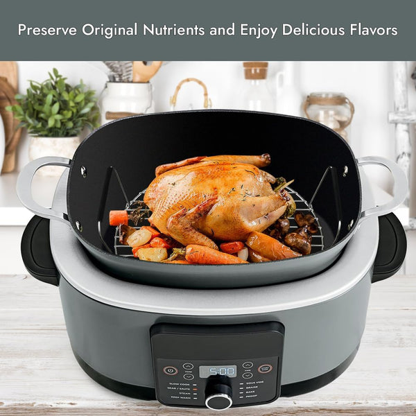 Roast and Steamer Rack for Ninja Possible Cooker 8.5 QT Pro plus | Compatible with Ninja MC1001, MC1010, MC2001 Slow Cooker Crock, Ninja Multi Cooker Accessories with Silicone Feet & Handles4
