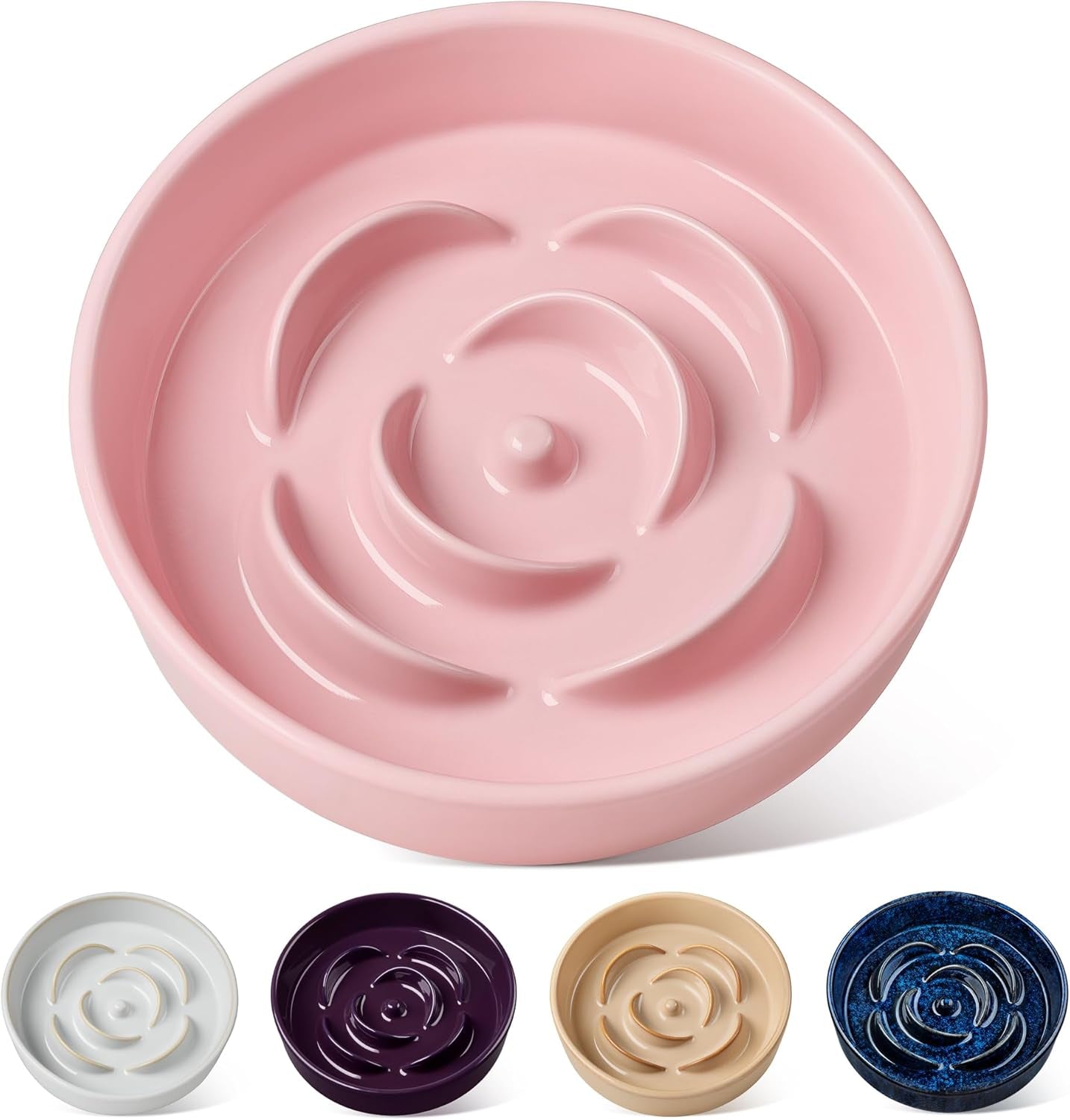 vancasso-slow-feeder-dog-bowl-0-6-cups-ceramic-dog-food-dish-for-fast-eaters-small-breed-puzzle-bowl-for-small-dogs-and-cats-blue