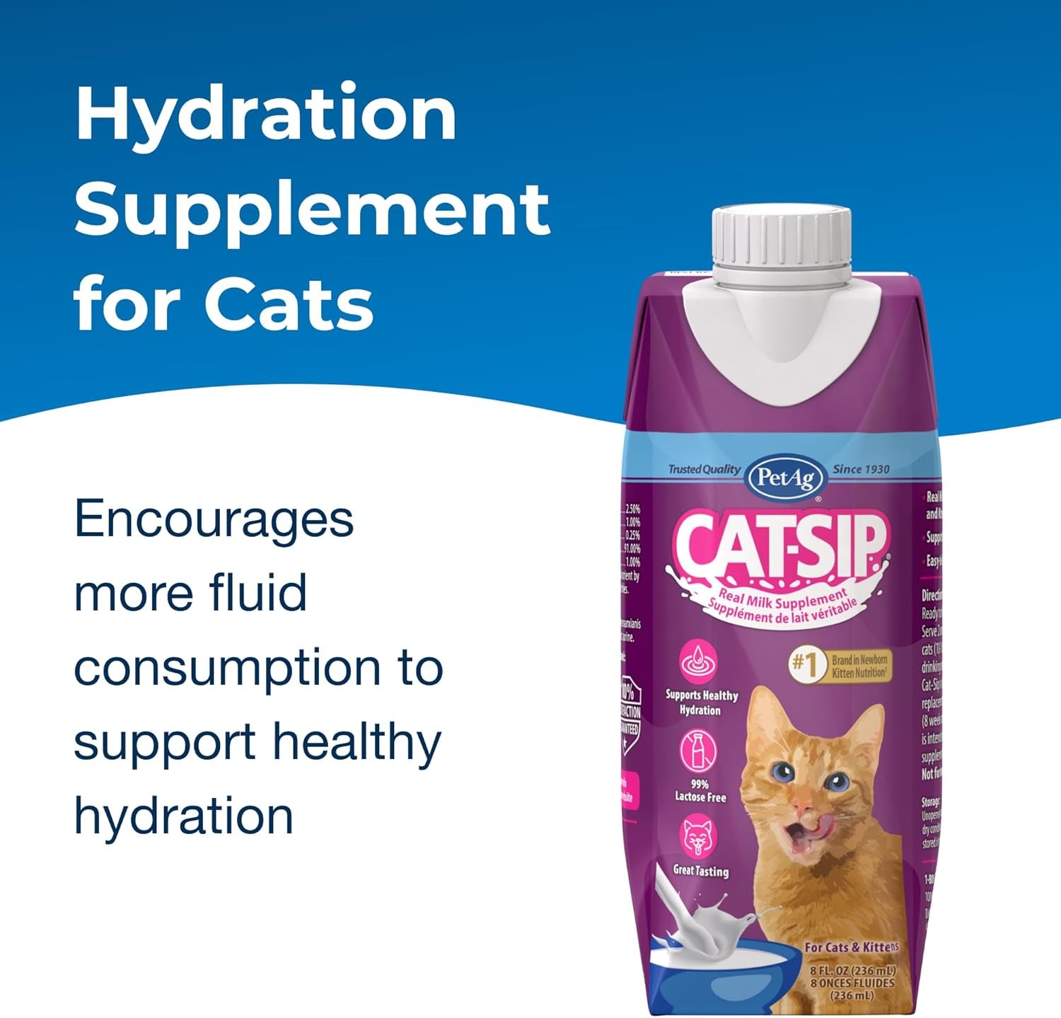 pet-ag-cat-sip-real-milk-8-oz-4-pack-ready-to-feed-snack-for-cats-kittens-easy-to-digest-with-99-lactose-free-low-fat-grade-a-milk-encourages-hydration