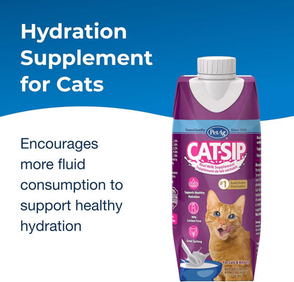 Pet-Ag Cat-Sip Real Milk - 8 Oz, 4 Pack - Ready-To-Feed Snack for Cats & Kittens - Easy to Digest with 99% Lactose-Free, Low-Fat Grade a Milk - Encourages Hydration2