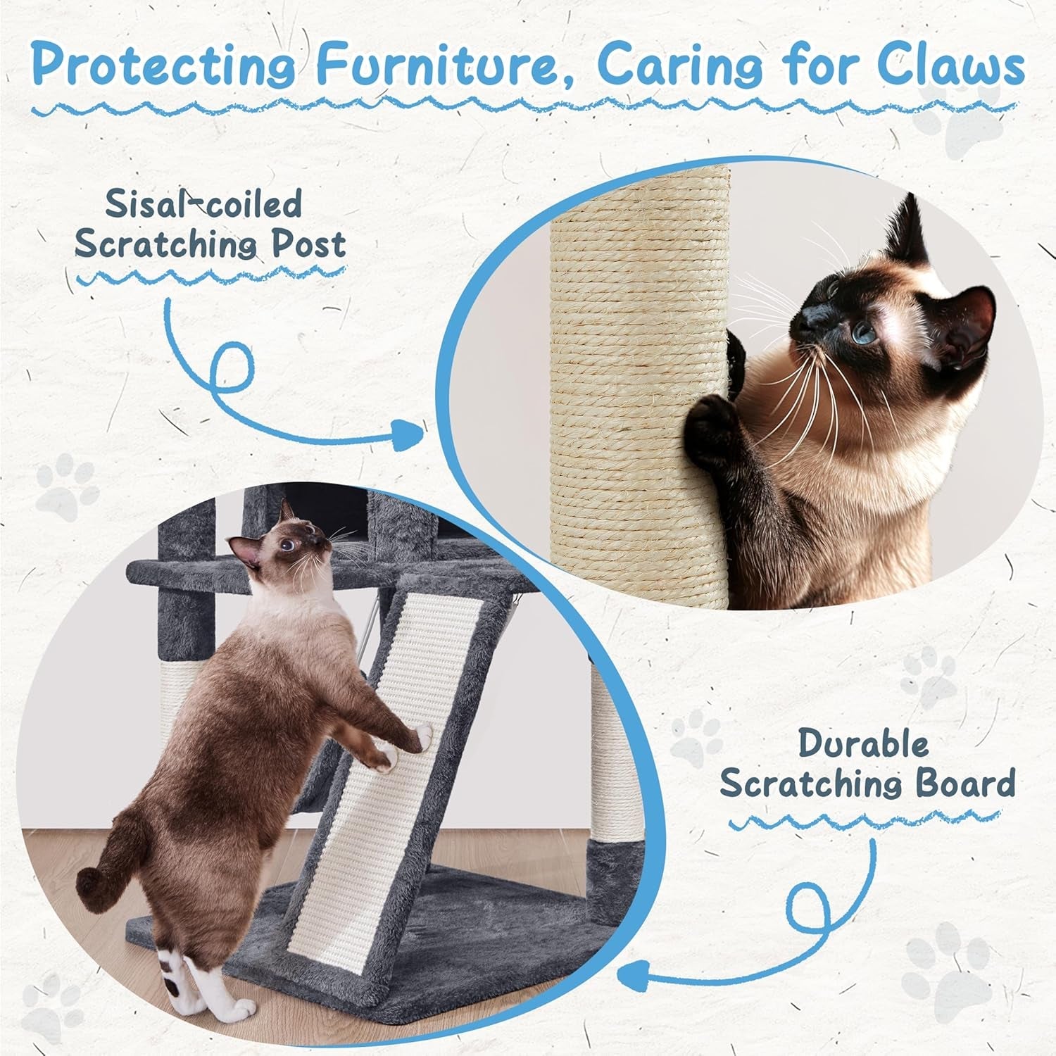 yaheetech-cat-tree-tower-40-inch-condo-with-hammock-oversized-soft-platform-scratching-board-basket-pet-beds-furniture-for-large-kittens-dark-gray-roomy-top-perch-lets-big-cats-lounge-and-survey-the-room-plus-a-sturdy-multi-level-design-cozy-condo-and-soft-plush