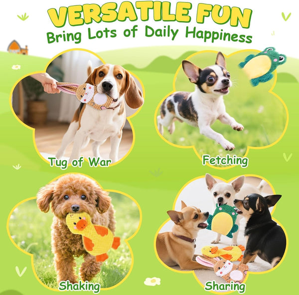 XIUGOAL Dog Toys to Keep Them Busy, 3 Pack No Stuffing Interactive Dog Toys with Crinkle, Squeaky Puppy Chew Toys for Small, Medium Breeds6