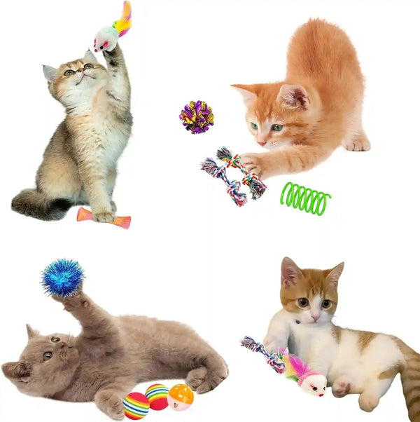46 PCS Cat Toys for Indoor Cats, Kitten Toys with Cat Spring Toy, Mint Catnip with Crinkle Mouse Ball for Indoor Cats Kittens Exercise9