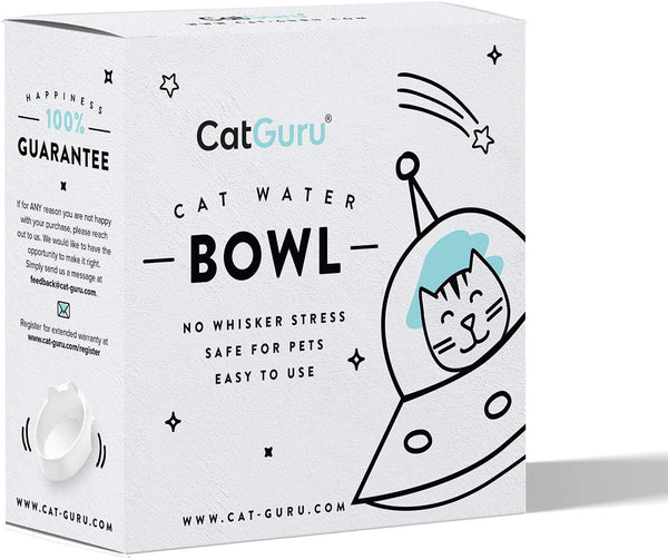 Catguru Whisker Stress Free Cat Water Bowl, Reliefs Whisker Fatigue, Wide Cat Dish, Non Slip Pet Feeding Bowl, Shallow Pet Food Water Bowls, Non Skid Bowls for Cats (Marshmallow)6