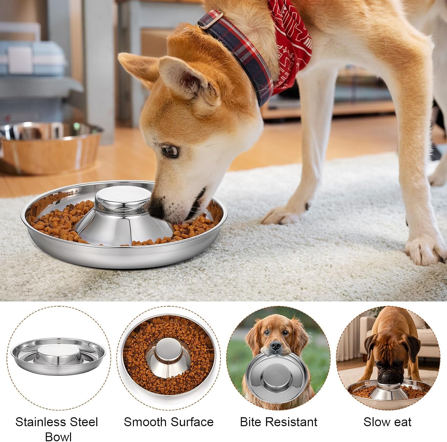 4-pcs-stainless-steel-puppy-bowls-10-2-inch-silver-multiple-puppy-feeding-station-non-skid-dog-food-and-water-bowls-for-weaning-litter-feeding-and-slow-feeder-use