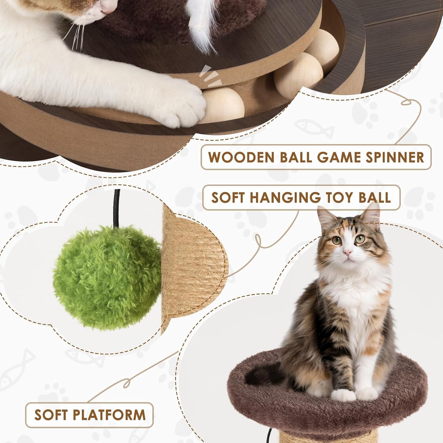 35-4-tall-sisal-cat-scratching-post-anti-tip-stable-base-interactive-mouse-hole-toys-furniture-grade-wood-cat-scratcher-tower-for-indoor-cats