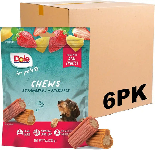 Dole for Pets Freshly Fetched Dog Chews with Banana and Pumpkin Flavor, No Wheat Corn Soy Artificial Flavors Colors or Preservatives, Chewy Center Firm Texture, 7.5 Oz13