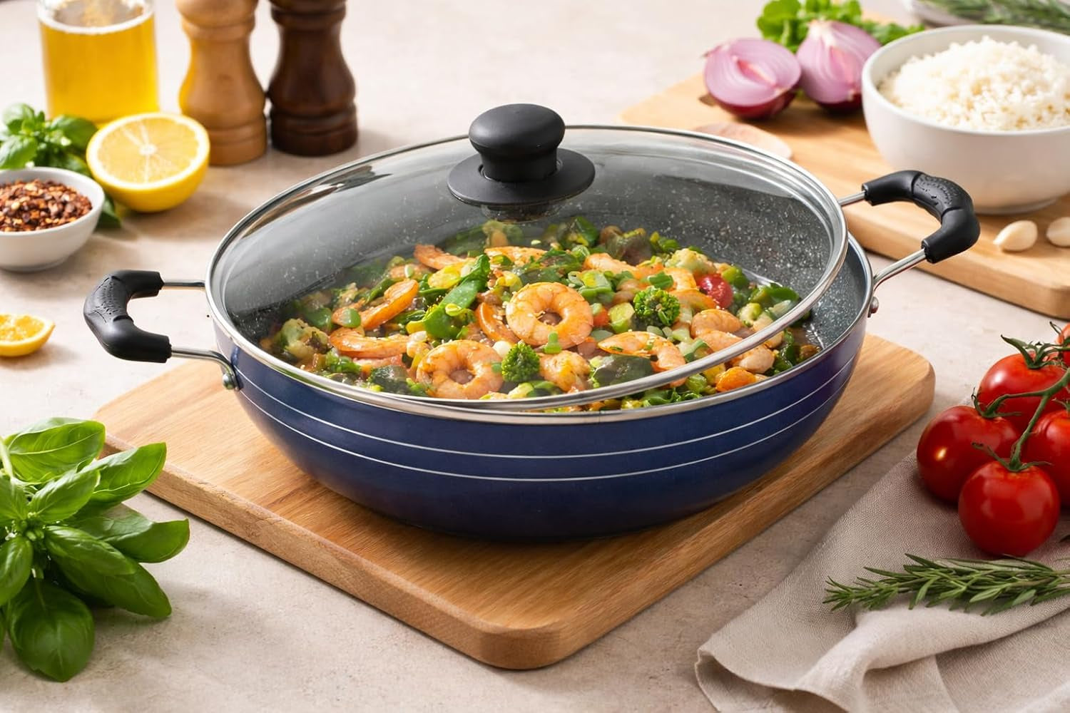 kadai-with-glass-lid-all-purpose-pan-nonstick-coating-kadhai-deep-stir-fry-for-gas-and-induction-cooktop-aluminium-skillet-wok-3mm-2-2-ltr-diameter-9-5-inch