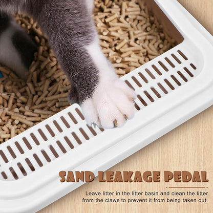 Milisten Cat Litter Box with Scoop Splash-Proof Kitten Litter Pan Medium Square Plastic Cat Toilet and Pet Housebreaking6