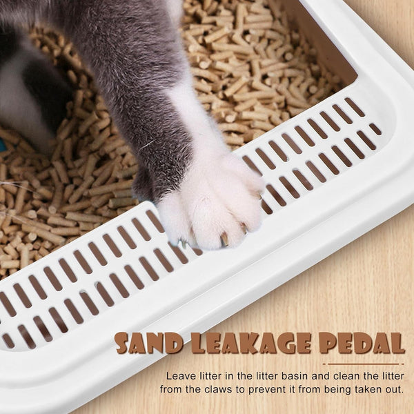 Milisten Cat Litter Box with Scoop Splash-Proof Kitten Litter Pan Medium Square Plastic Cat Toilet and Pet Housebreaking6