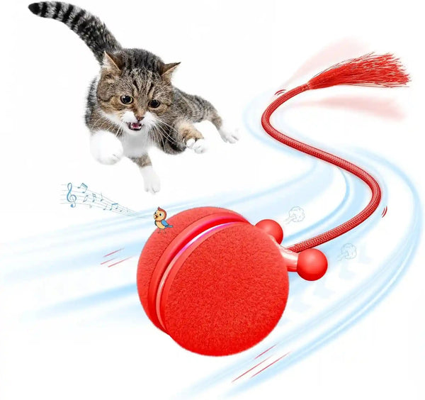 Cheerble Interactive Cat Toy Ball, Smart Automatic Electric Cat Toys for Indoor Cats with 3 Speeds, Chirping Moving Motion Activated Teaser Rolling Ball Toy for Cats/Small Dog to Keep Them Busy1