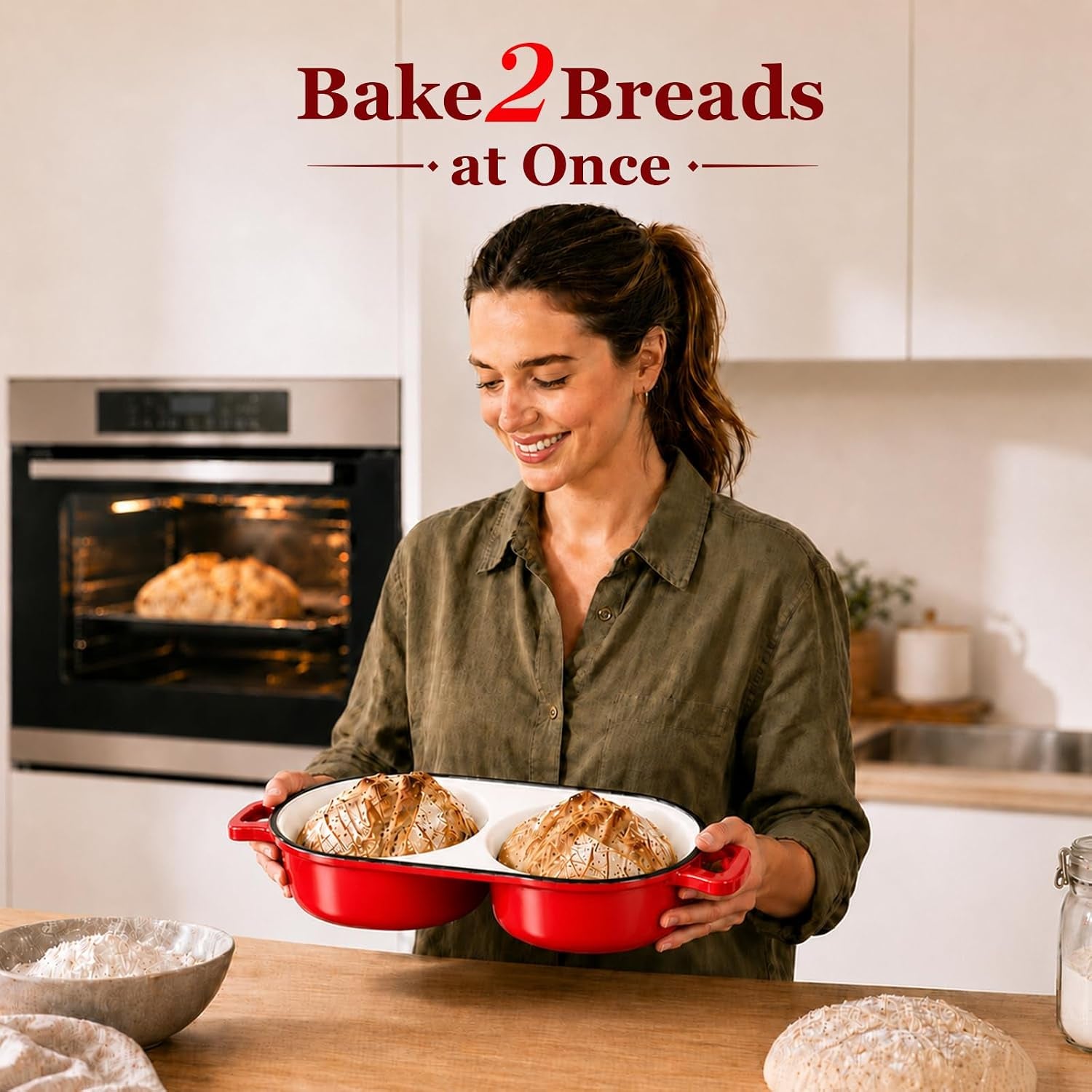 double-dutch-oven-for-sourdough-bread-baking-2-2qt-enameled-cast-iron-dutch-oven-pot-with-lid-500-f-oven-safe-non-stick-bread-loaf-pan-sourdough-baking-pan-for-homemade-baking-red