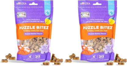 Outward Hound by Nina Ottosson Puzzle Bitez USA Made Dog Treats, Peanut Butter Flavor, Bite-Sized Training Reward and Interactive Puzzle Toy Treats, 7.5Oz10