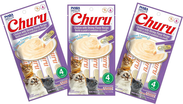 INABA Churu Cat Treats, Grain-Free, Lickable, Squeezable Creamy Purée Cat Treat/Topper with Vitamin E & Taurine, 0.5 Ounces Each Tube, 4 Tubes, Tuna with Salmon Recipe22
