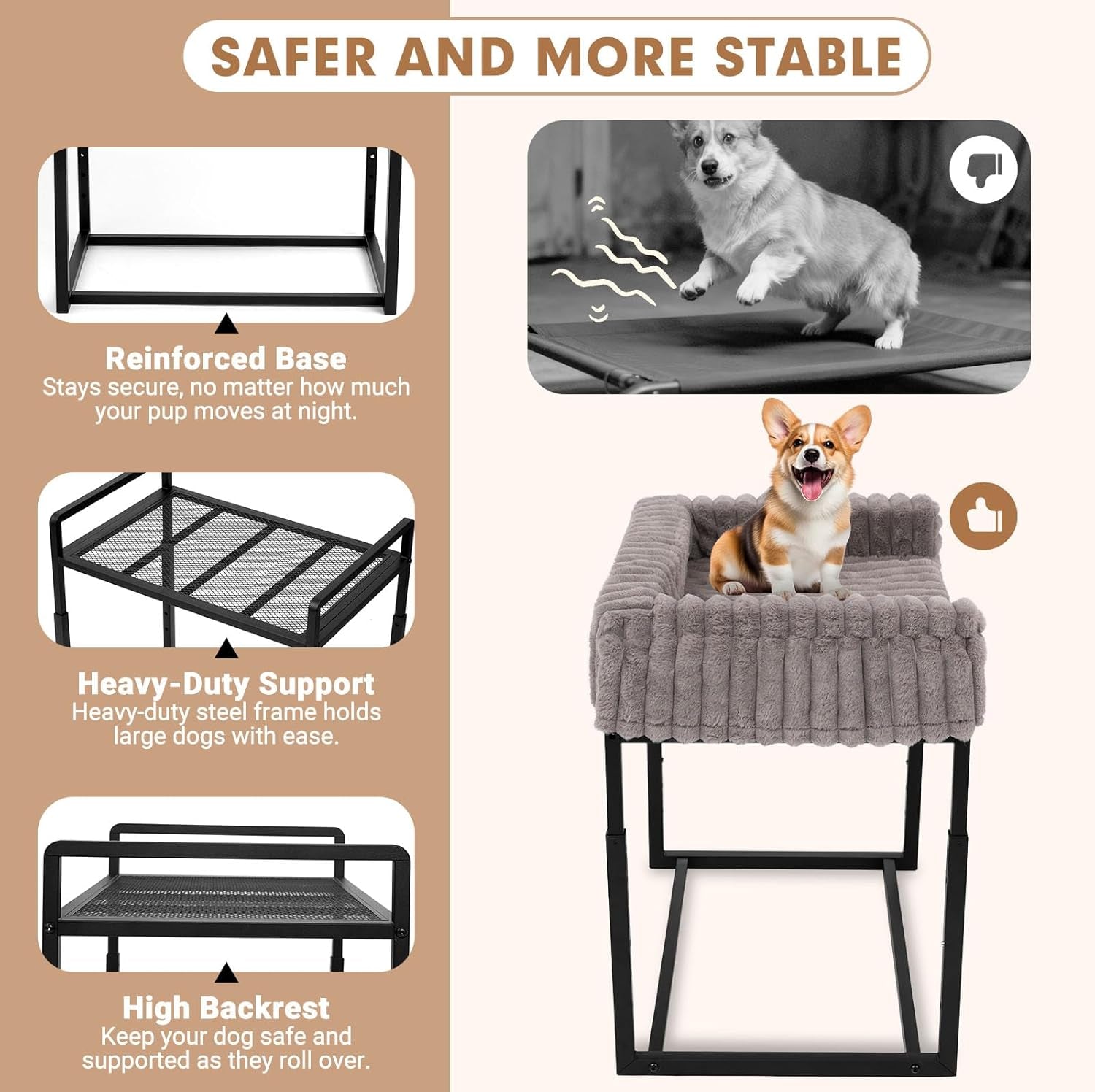 bedside-dog-bed-adjustable-elevated-bunk-lounge-dog-bed-attach-to-human-bed-dog-cats-window-perch-25x18-metal-frame-pet-bedside-co-sleeper-with-thick-supportive-cushion-mattress-washable-cover