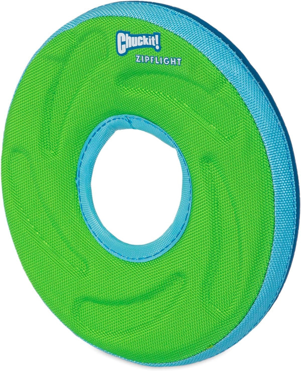 Chuckit! Amphibious Zipflight Floating and Flying Disc Dog Toy, Medium (8.5"), Assorted Colors (Orange and Blue/Green and Blue)6