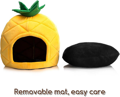 Hollypet Cat Bed Cave for Indoor Cats for Pets up to 15 Lbs, Pineapple | Warm Cat Bed Cats Cave Condo, Covered Kitty House with Removable Washable Cushion, Cozy Enclosed Pet Bed for Small Dogs6