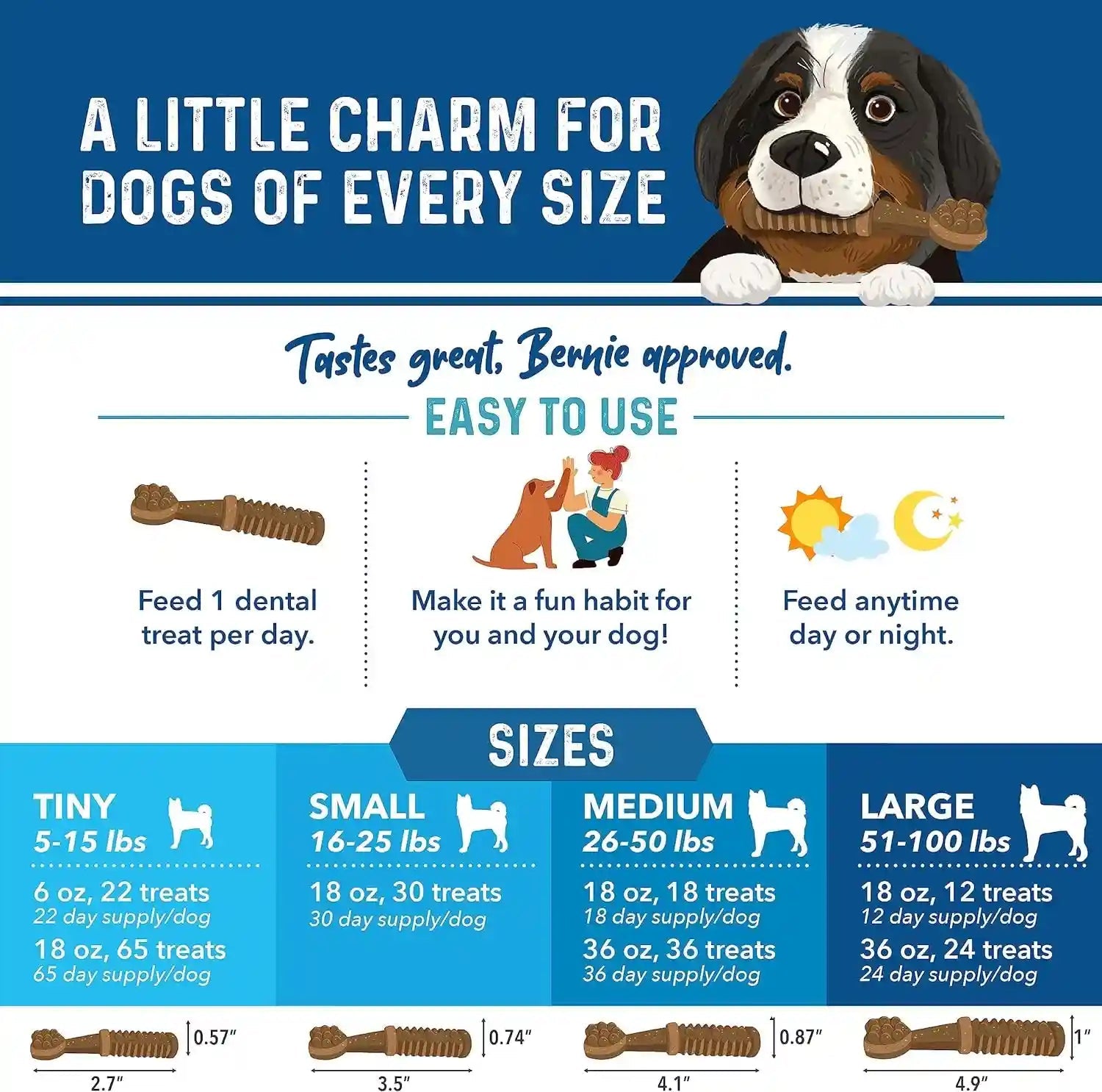 bernies-charming-chompers-dog-dental-chews-gut-support-51-100-lb-24-ct
