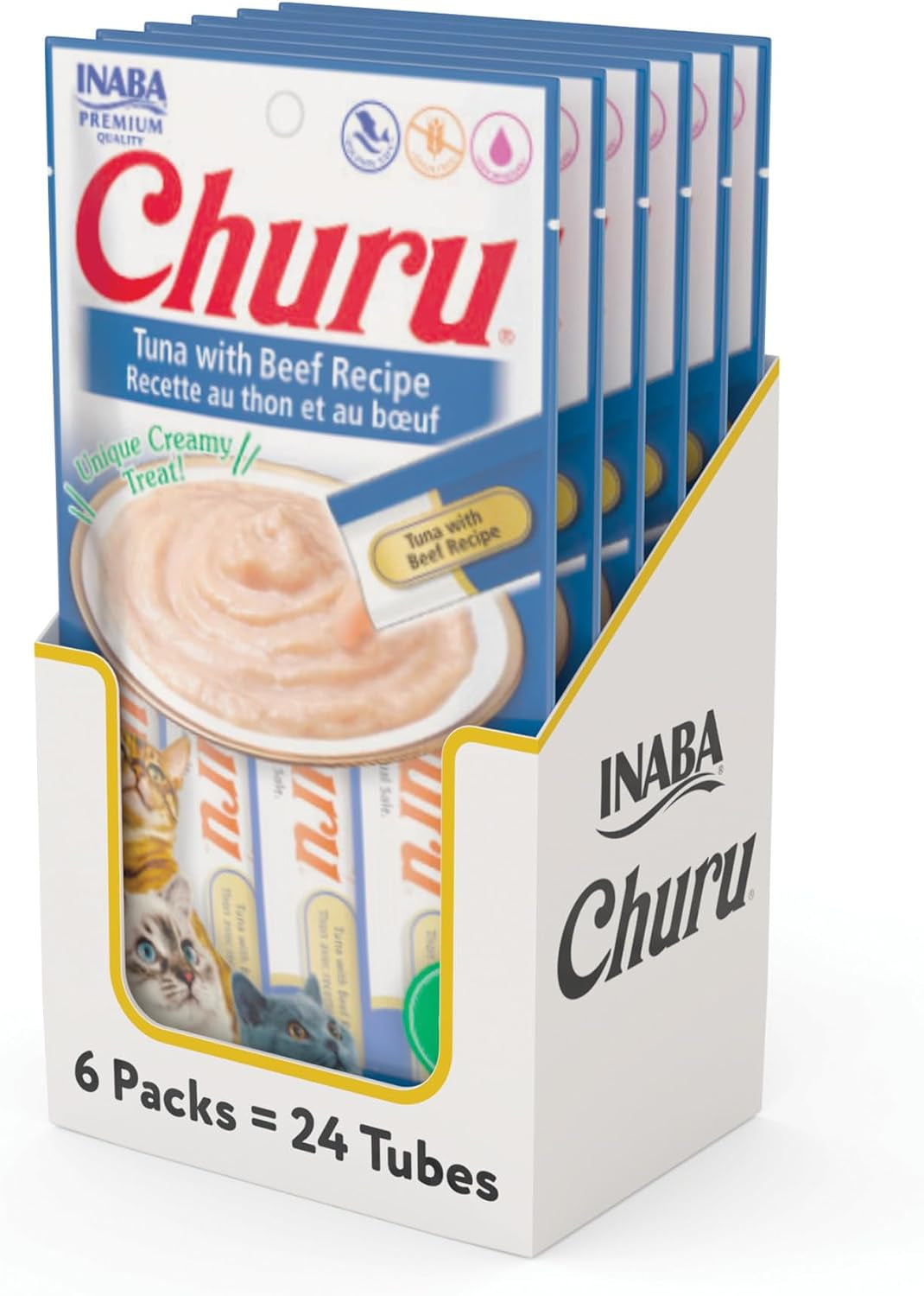 inaba-churu-cat-treats-lickable-squeezable-creamy-puree-cat-treat-with-green-tea-extract-taurine-0-5-ounces-each-tube-24-tubes-4-per-pack-chicken-recipe