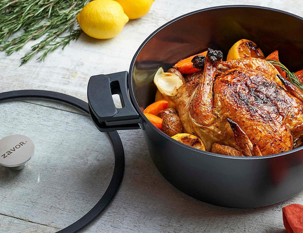 Noir 5 Qt Dutch Oven - Premium Cast Aluminum with Titanium-Based Nonstick Ceramic Coating & Removable Handles - Ultra Lightweight - Oven & Induction Ready | Noir Collection2