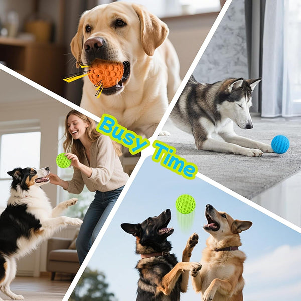 Havit Indestructible Squeaky Dog Balls for Aggressive Chewers, Interactive Dog Toys to Keep Them Busy, Rubber Dog Chew Toy for Large Medium Breeds, Outdoor Waterproof (3 Colors)6