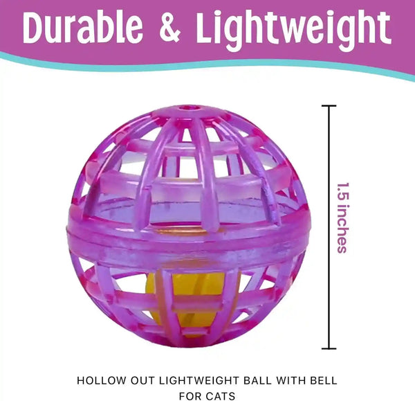 SPOT Lattice Balls Cat Toys - Durable, Fun Balls with Bells Perfect for Swatting and Batting, Colorful Toys to Entertain Indoor Cats and Kittens, - 1.5 Inch, 4 Pcs3