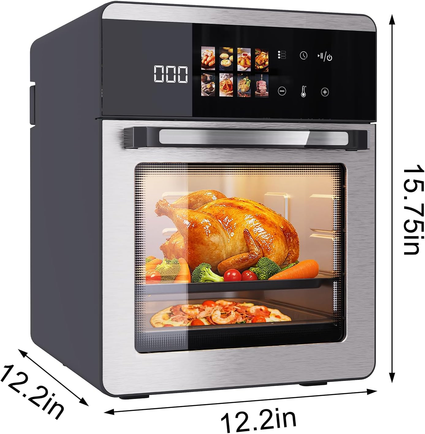 18qt-large-air-fryer-oven-with-touch-screen-display-10-in-1-air-fry-roast-bake-broil-dry-frozen-proof-combo-with-window-family-size-multi-function-healthy-cooking-120v