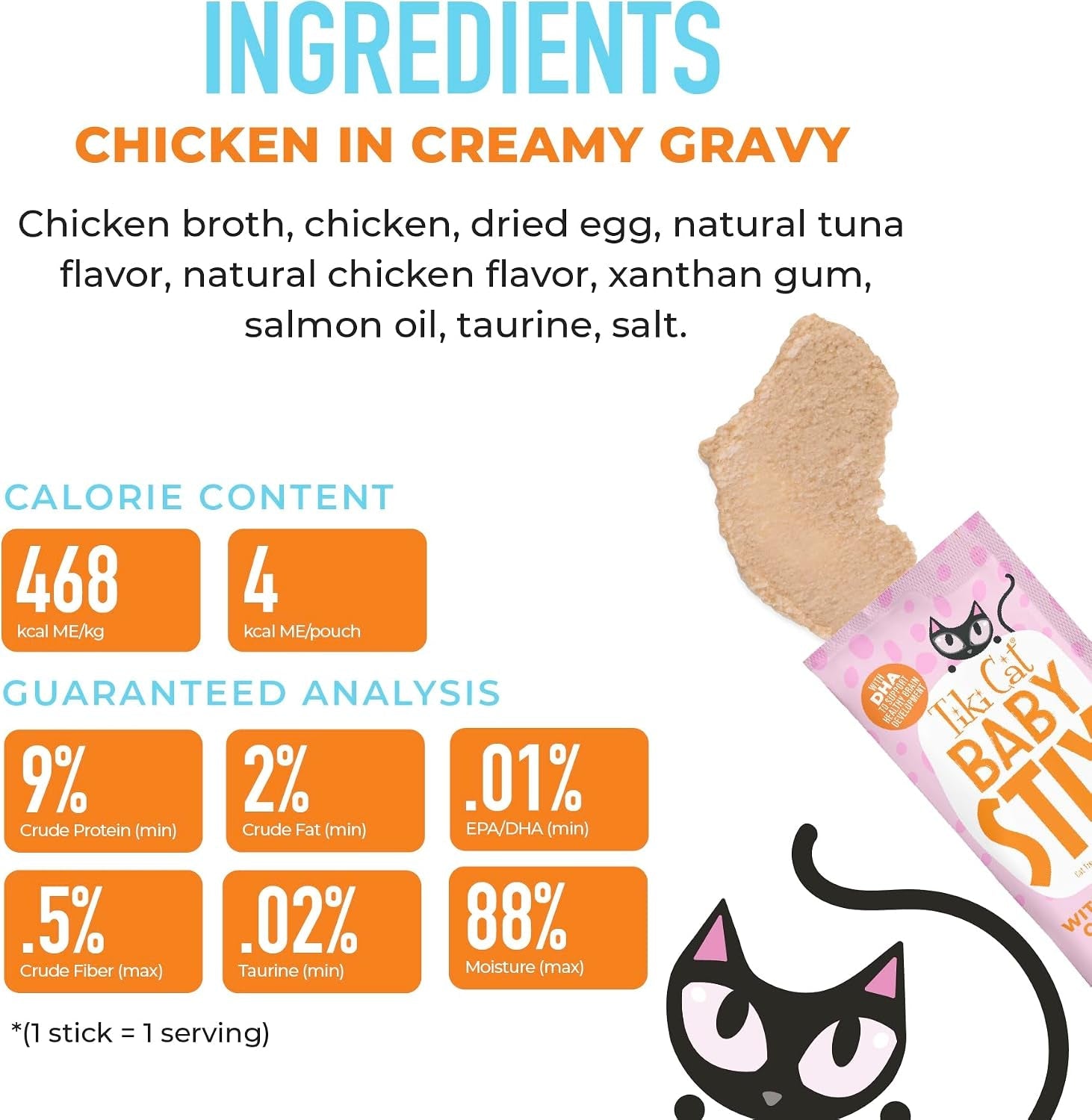 tiki-cat-baby-stix-wet-cat-treats-chicken-in-creamy-gravy-0-28-oz-sachets-42-count-jar
