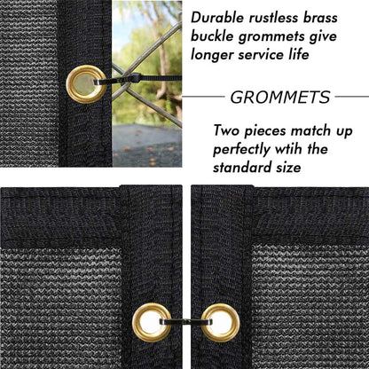 Privacy Screen 6' X 50' Fence Commercial Shade Cover with Brass Grommets Heavy Duty Perfect for Outdoor Back Yard, Black, Customizable3
