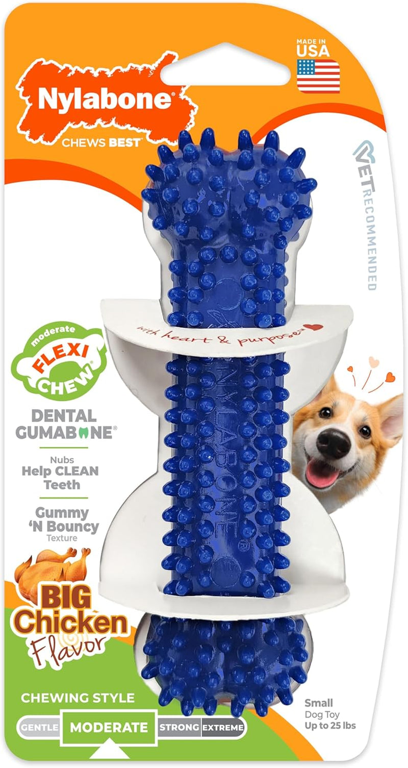 nylabone-flexi-chew-dental-gumabone-dog-chew-toy-chicken-flavor-small-dog-toys-for-small-dogs-up-to-25-lbs-teeth-cleaning-textures-flexible-material-gentle-on-teeth-great-for-seniors
