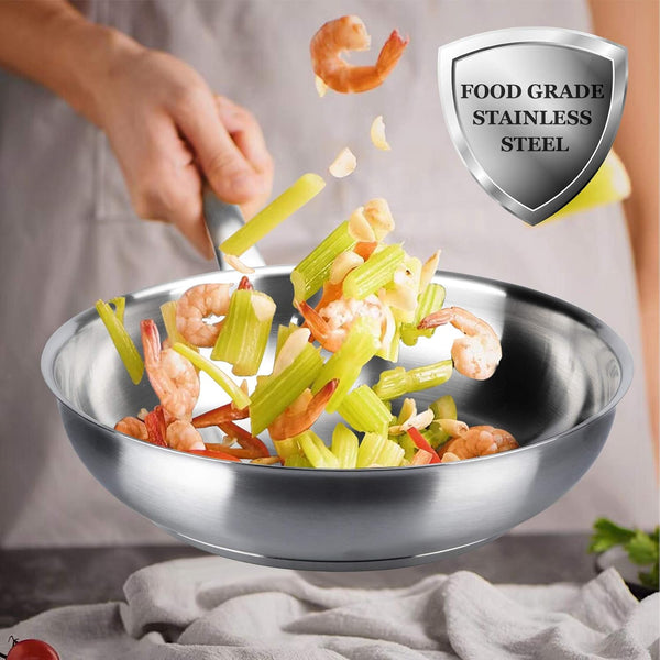 Stainless Steel Frying Pan, 8 Inch Induction Skillet | Eggs and Small Meals, Compact Size for Daily Cooking, Stay-Cool Handle3