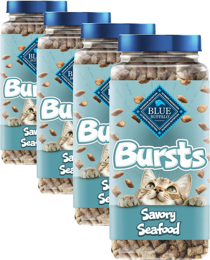 Blue Buffalo Bursts Paw-Lickin' Chicken Crunchy & Creamy Cat Treats, Great for Training, Made with Real Chicken Natural Cat Treats Enhanced with Vitamins, Minerals & Other Nutrients, Tub 12 Oz.13