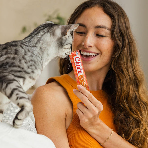 INABA Churu Cat Treats, Creamy Lickable Purée Cat Treat with Vitamin E, 0.5 Ounces Each Tube, 4 Tubes, Tuna Recipe8