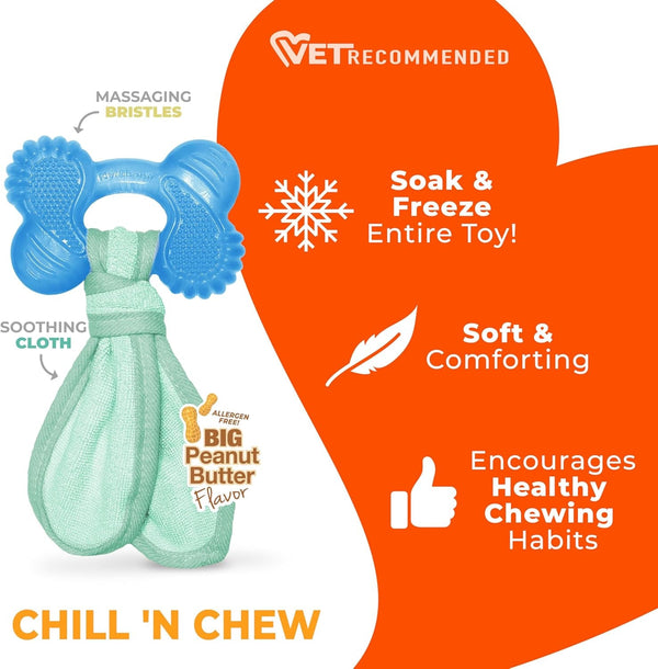 Nylabone Puppy Chew 2-In-1 Teething Freezer Bone Dog Chew Toy, Small | Peanut Butter Flavor, Teething Toys for Puppies, Puppy Teething Freezable to Soothe Sore Gums, for Small Puppies up to 25 Lbs4