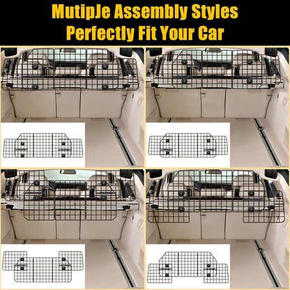 Gtongoko Dog Car Barrier for SUV, Heavy Duty Steel Wire Mesh Pet Divider for Vehicles Adjustable Universal Fit Dog Travel Barrier for Cars Trucks & Suvs, Cargo Area Safety Gate with Elastic Ropes5