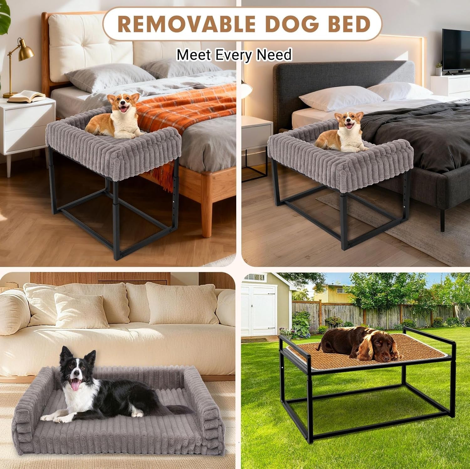 bedside-dog-bed-adjustable-elevated-bunk-lounge-dog-bed-attach-to-human-bed-dog-cats-window-perch-25x18-metal-frame-pet-bedside-co-sleeper-with-thick-supportive-cushion-mattress-washable-cover