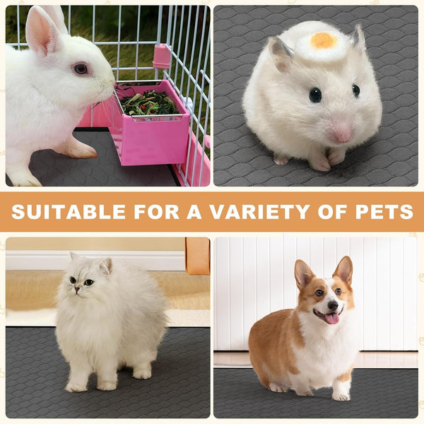2 Pack Guinea Pig Cage Liners, Washable Guinea Pig Pee Pads Waterproof Reusable & anti Slip Guinea Pig Bedding Fast and Super Absorbent Pee Pad Tarp Bottom for Small Animals (Dark Grey 24" X 47")7