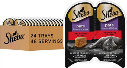 Sheba Perfect Portions Pate Wet Cat Food, Savory Chicken, 2.6 Oz, 24 Ct | Grain-Free, 48 Servings, No Fillers, Made in USA, Real Meat, Complete & Balanced, Essential Vitamins, Twin-Pack Trays11
