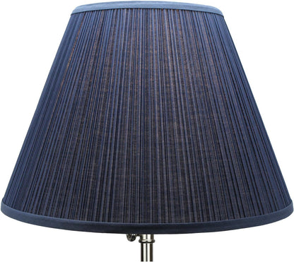 Lampshade 9" Top Diameter X 18" Bottom Diameter X 13" Slant Height with Washer (Spider) Attachment for Lamps with a Harp (Pleated Navy)3