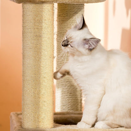 4 Pcs M8 Cat Scratching Post Replacement 11.8X3.5'' Sisal Pole Cat Tree Climbing Post Replacement with Screw, Refill Scratcher Pole for Indoor Kitten Tree Tower Spare Pet(Primary Color)3