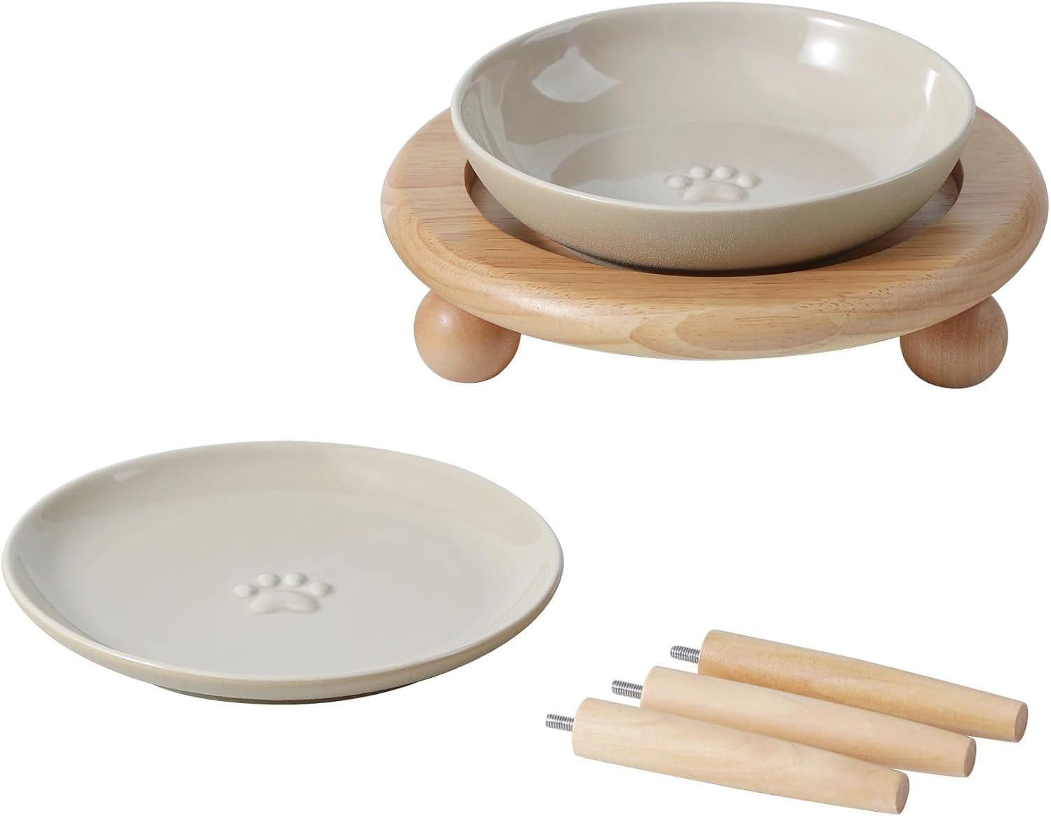 havniva-elevated-cat-bowls-cat-food-and-water-bowl-set-ceramic-cat-bowl-raised-cat-food-bowls-whisker-friendly-5-6-shallow-cat-dishes-6-wide-cat-plates-non-slip-wood-stand-two-heights