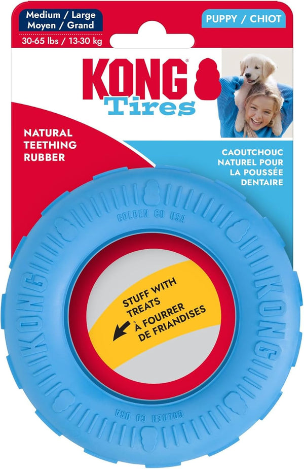 KONG Puppy Tires - Dog Chew Toy for Puppies - Stuffable Dog Toy for Treats & Snacks - Natural Rubber Chew Toy for Teething Puppy - for Small Puppies - Blue12