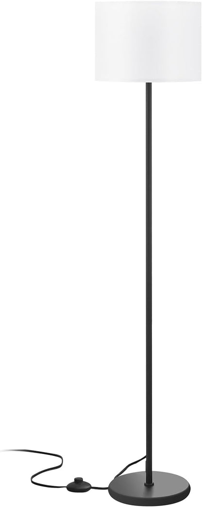Modern Floor Lamp Simple Design with White Shade & Foot Pedal Switch | 60" Black Floor Lamp(Without Bulb), Tall Lamps for Living Room Bedroom Office Dining Room Kitchen8