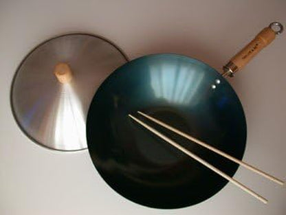 Natural Nonstick Wok Set, 12', Carbon Steel1