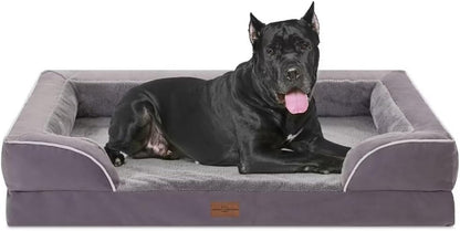 Comfort Expression Orthopedic Dog Bed for Extra Large Dogs with Bolster | Waterproof Dog Couch Bed with Washable Cover & Non-Slip Bottom, Supportive Egg Crate Foam XL Pet Bed, 42X30 Inch156